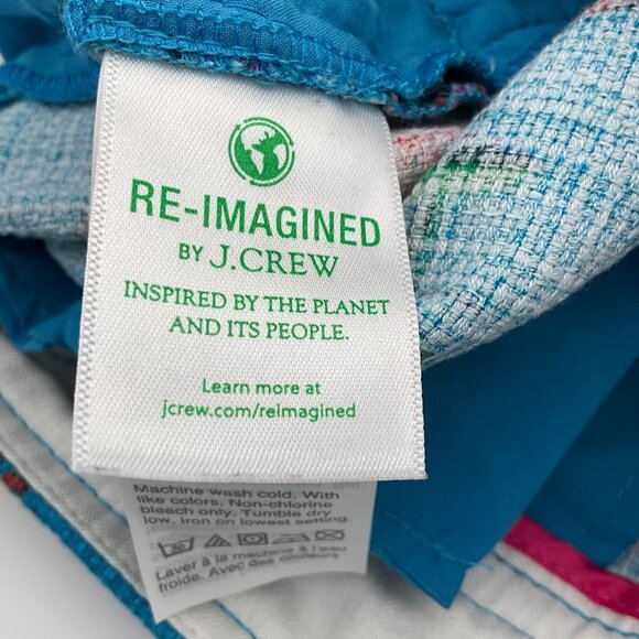 J. Crew Re-Imagined Lobster Print Grasscloth Slash & Welt Pockets 4in Shorts 2 - Picture 5 of 7